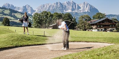 Playing golf